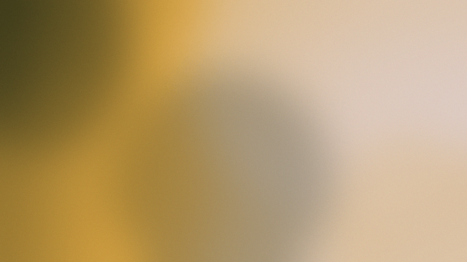 Abstract soft-focus gradient in deep olive, warm ochre gold and pale dove grey